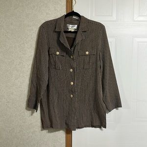 vintage YSL brown striped shirt